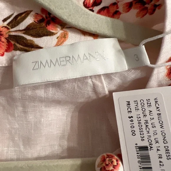 💐 Zimmermann Vacay Billow belted  floral linen maxi dress 💐 - Picture 13 of 16